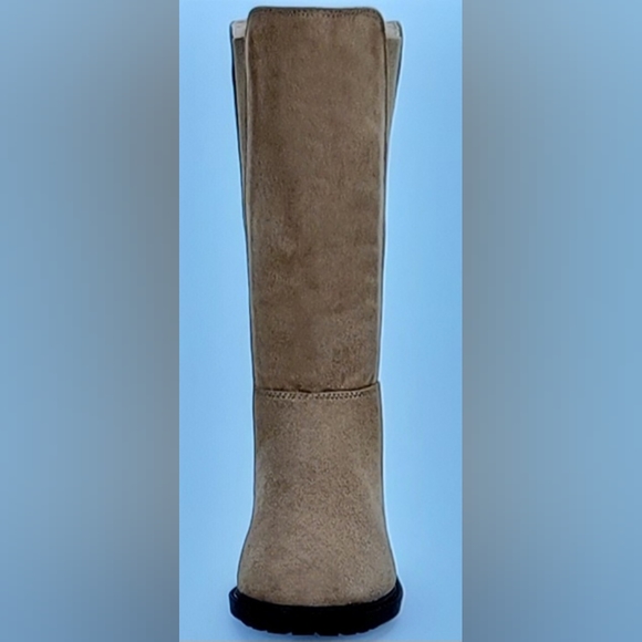 NIB FAUX SUEDE CHELSEA BOOTS CHUNKY LOW HEEL BACK ZIP RIDING BOOTS GIRLS… - Picture 7 of 16